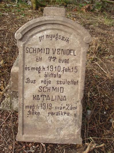 Schmiedt Vendel megh. 1910, Schmiedt Katalina megh. 1919.jpg